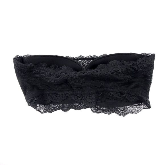 NEW Spanx Undie-Textable Better Bandeau Bra Strapless Lace Bralette Black Medium - Picture 3 of 7